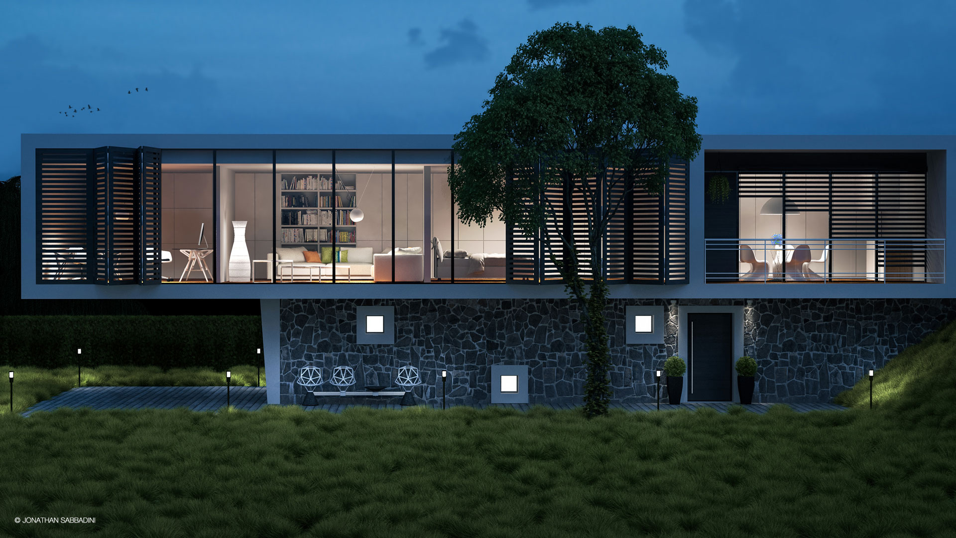 3d render jonathan sabbadini grafico 3d con sede in for Casa moderna render