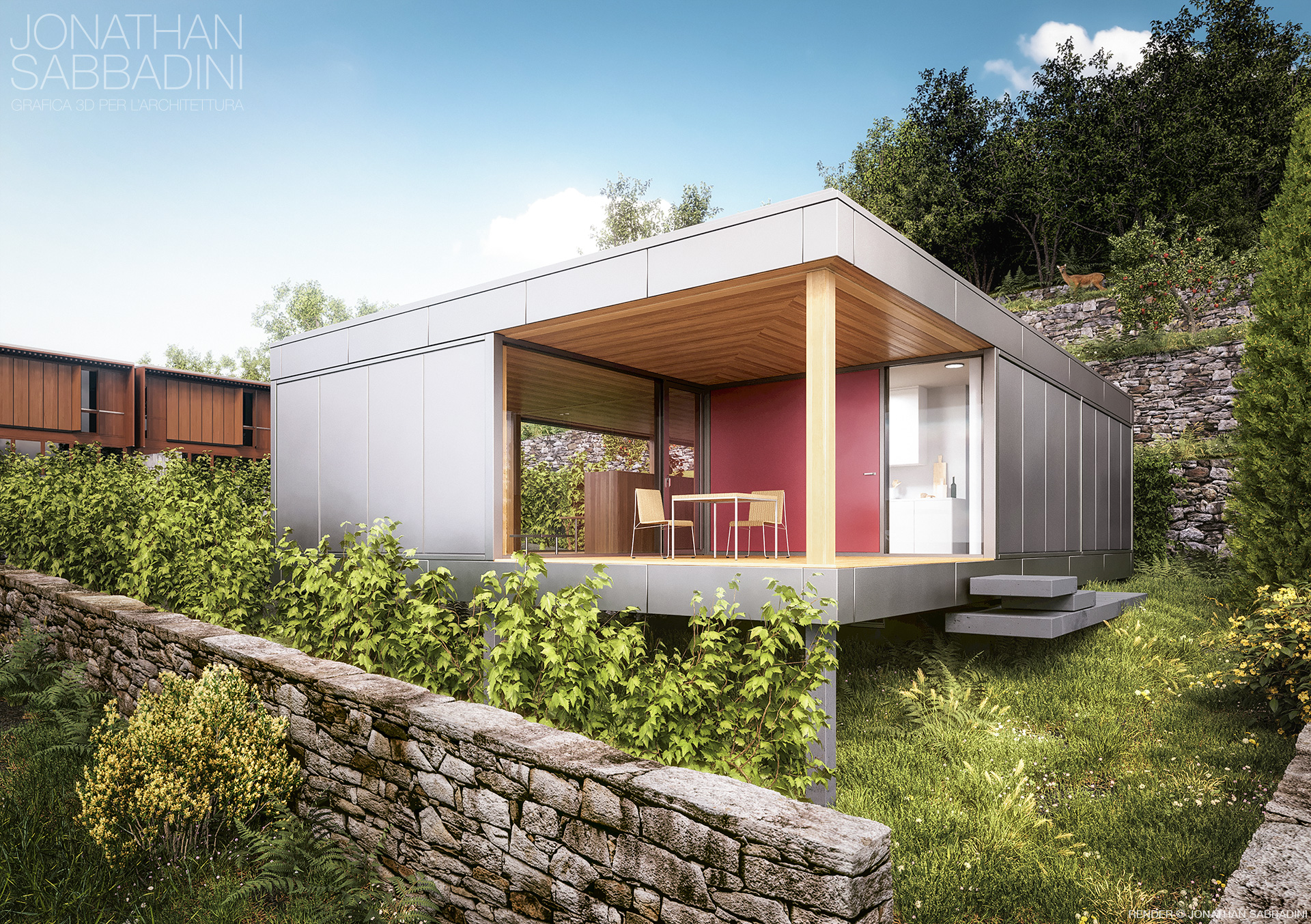 La casa nel vigneto progetto di ivano gianola render for Casa moderna render