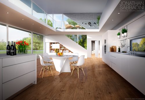 Rendering fotorealistico arredamento - interno appartamento - Lugano