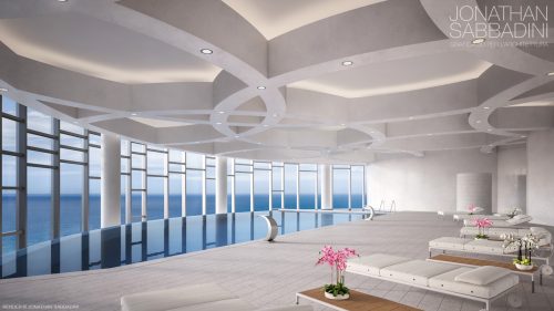 piscina SPA centro benessere di lusso in Baku - render Jonathan Sabbadini