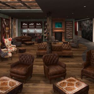 Lounge Restaurant Twist Hotel Valsana Arosa - render presentazione progetto