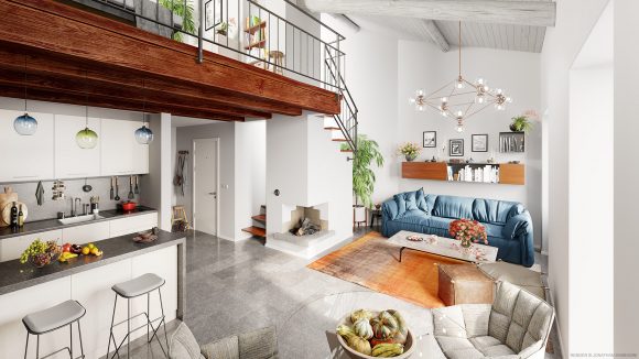 render fotorealistici appartamenti duplex