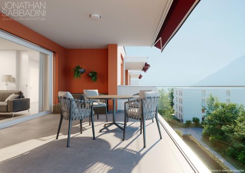 immagine 3D terrazza appartamento