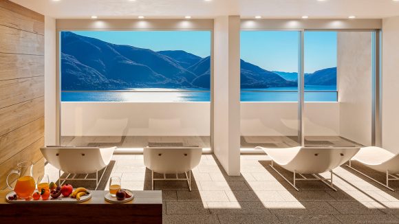render fotorealistico spa hotel 4 stelle di lusso in Ascona Ticino