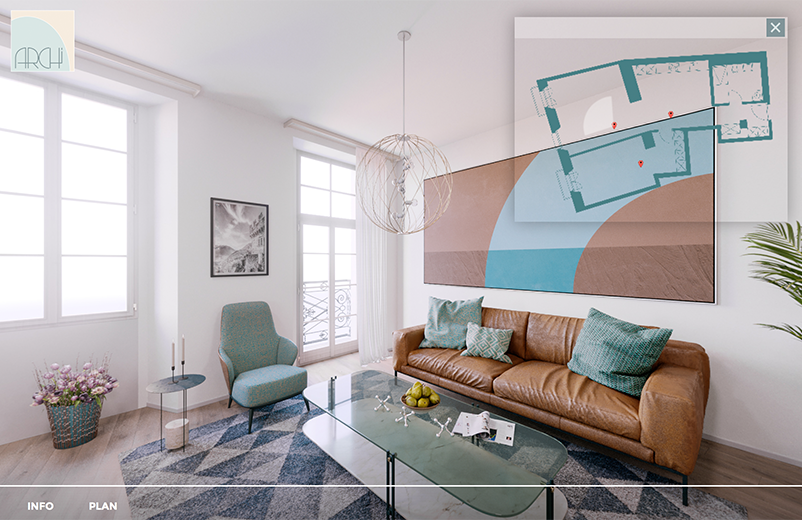 virtual tour render appartamenti Locarno Archi